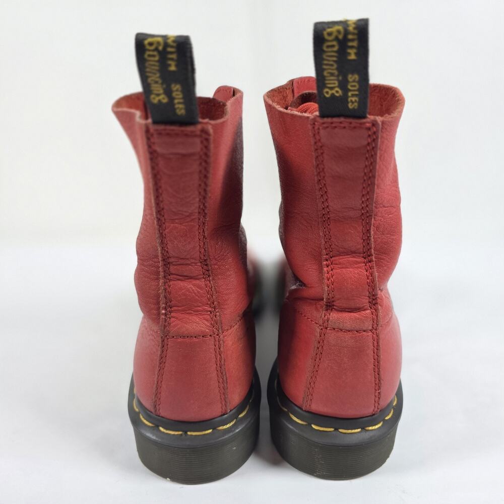 Dr Martens Pascal 8 Eye Boots Womens US 9 EU 41 Red Leather Lace Up Combat - Picture 4 of 10